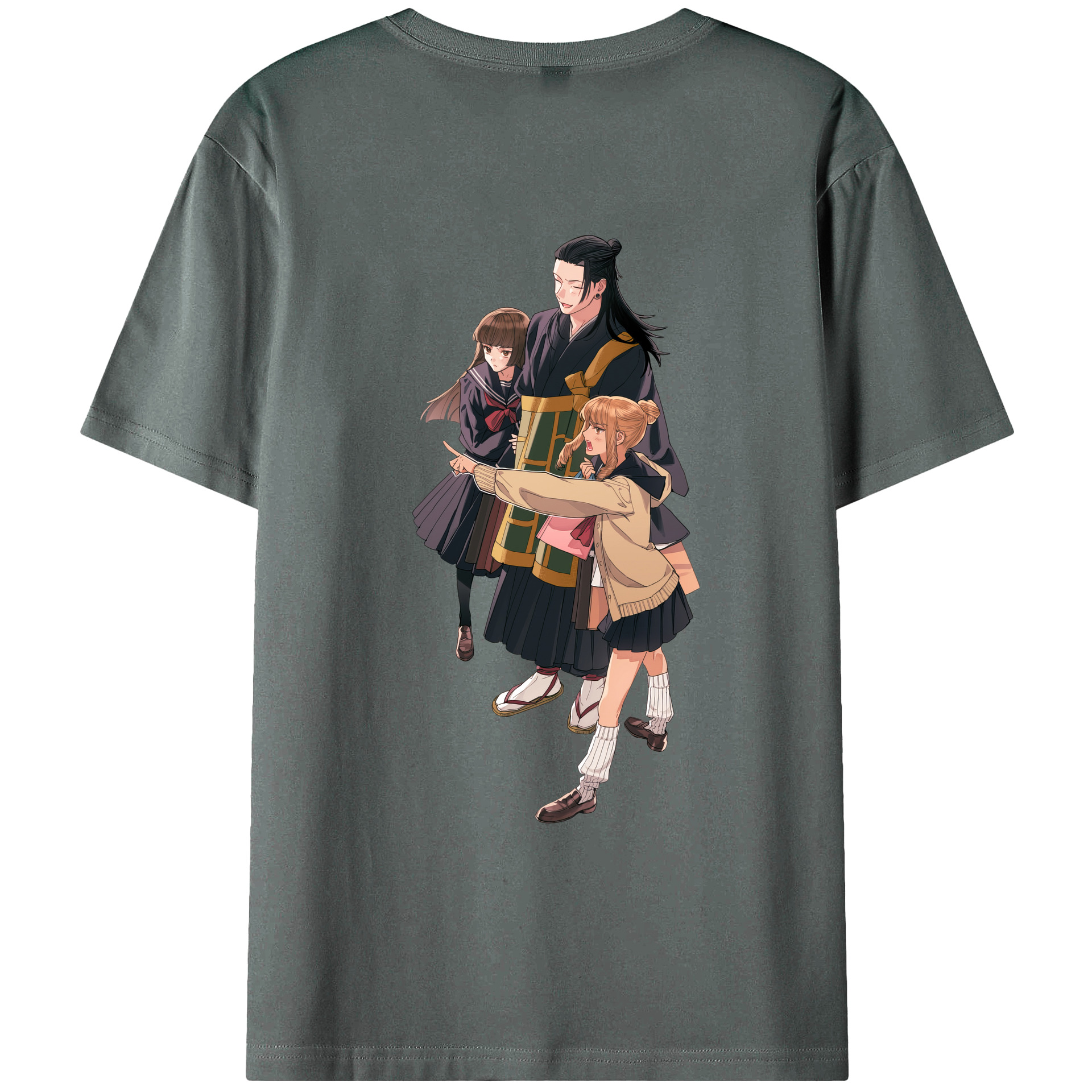 （画像用） 呪術廻戦 Jujutsu Kaisen 綿100％ メンズ半袖Tシャツ（バックプリント） 通気性